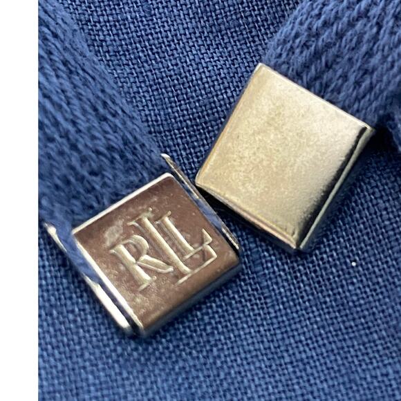 Lauren Ralph Lauren Blue Drawstring Pants — Linen Blend — RL Buckle — Size 8 - Picture 9 of 11